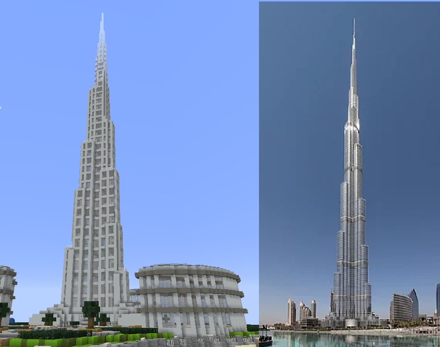 Burj Khalifa no jogo contra a vida real